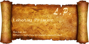 Lehotay Primusz névjegykártya